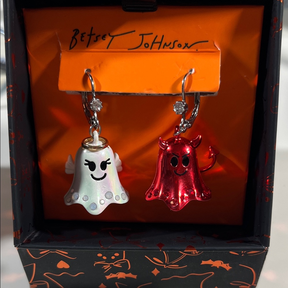 Betsey Johnson Angel vs Devil Ghost Earrings